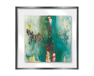 Green dream glass frame picture - steel