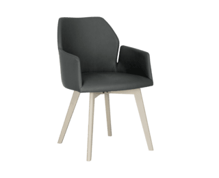 Edito Bridge carver chair with natural wood legs