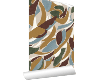 Casamance wallpaper - Greige and Mustard collage
