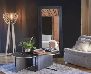 Addict XL rectangular herringbone frame mirror