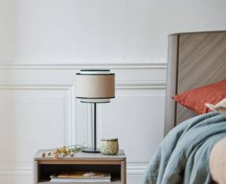 Bissol linen/chalk lamp