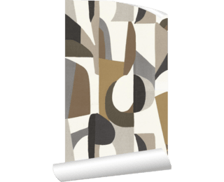 Casamance wallpaper - White and Chocolate blend
